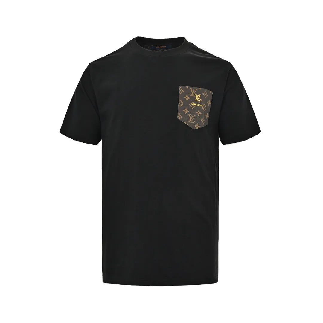 Louis Vuitton/Louis Vuitton 24ss presbyopic leather label fake pocket short sleeves
